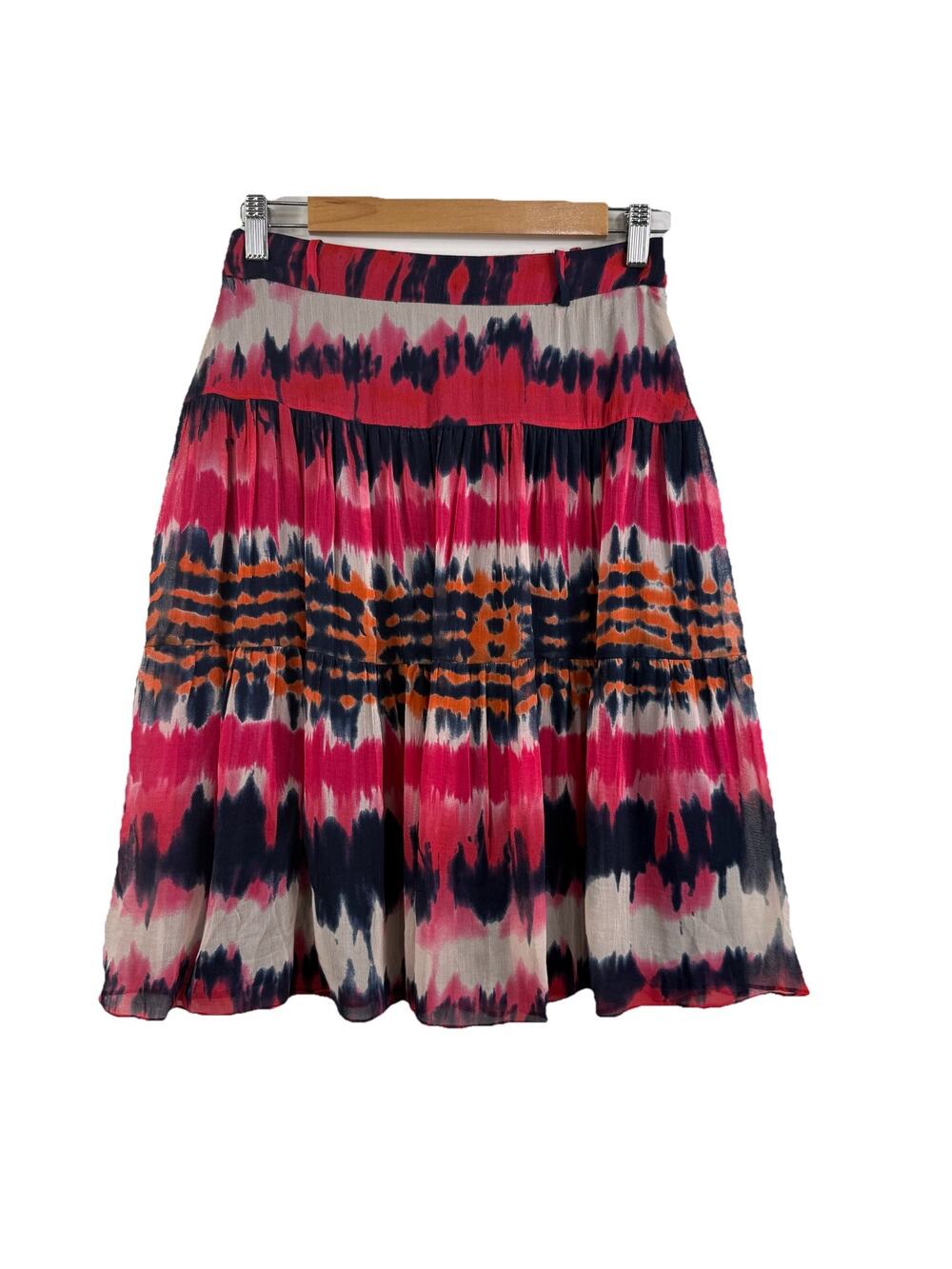 Milly of New York Tie Dyed Full Circle Skirt Size 8 Silk Cotton Blend Bohemian